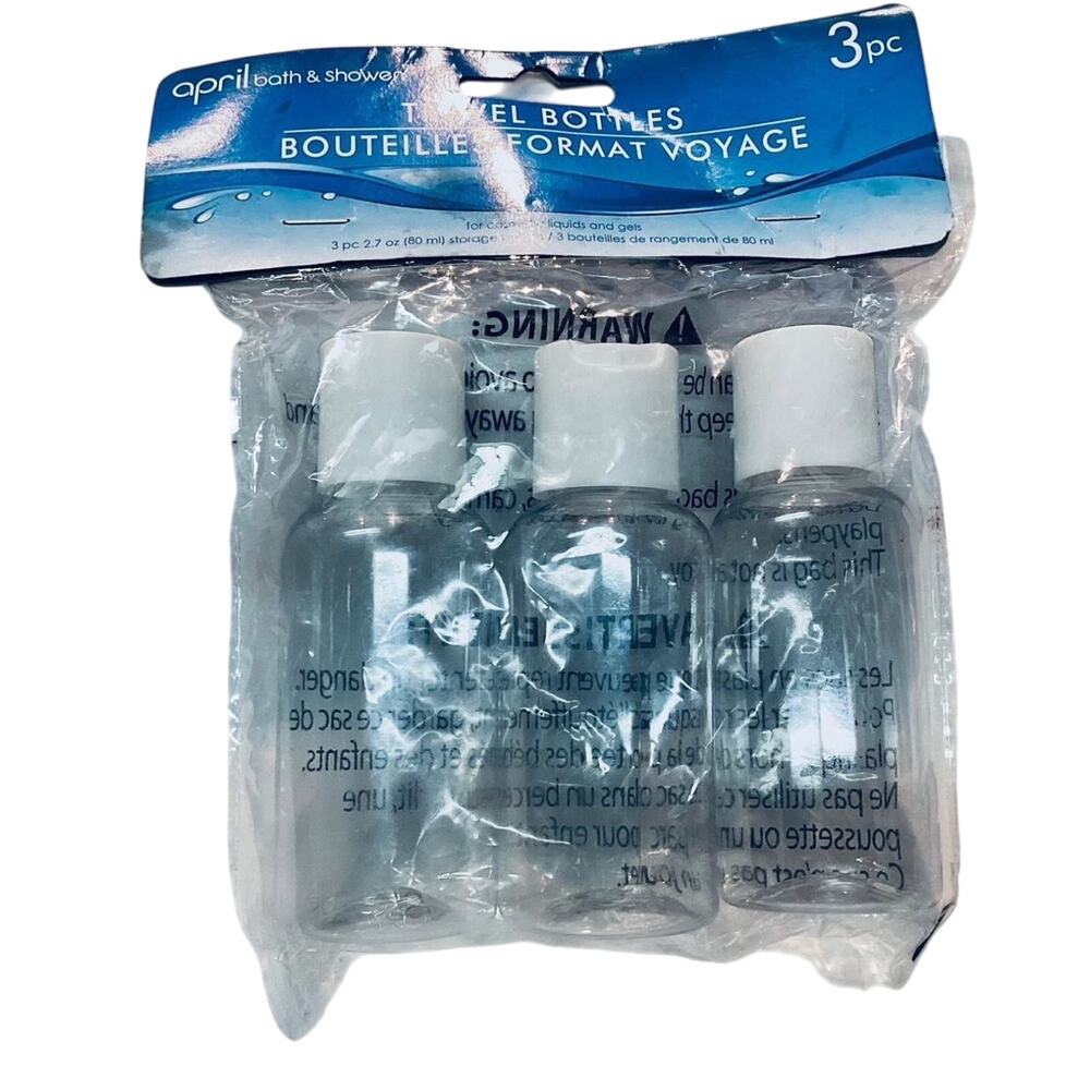 3 piece Travel Bottle Set, 2.7 oz each